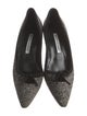 Manolo Blahnik Tweed Pattern Bow Accents Pumps