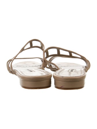 Manolo Blahnik Leather Cutout Accent Slides