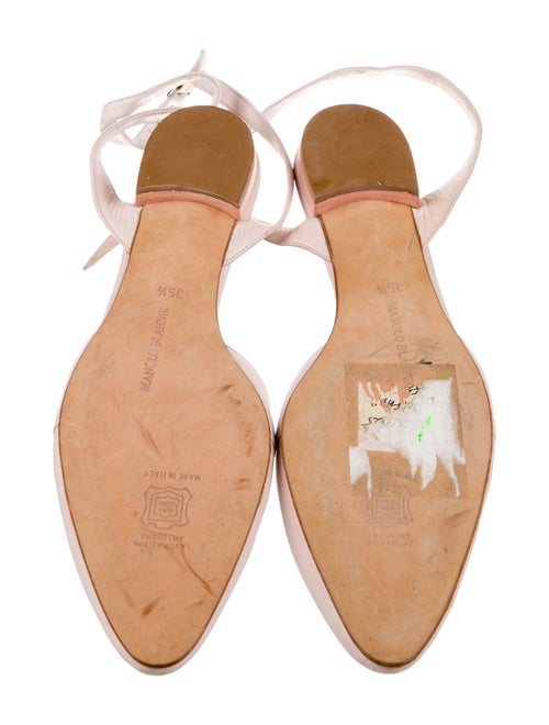 Manolo Blahnik Leather Cutout Accent Slingback Flats