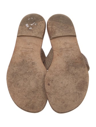 Manolo Blahnik Embossed Leather Animal Print Flip Flops