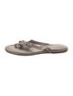 Manolo Blahnik Leather Whipstitch Trim Flip Flops
