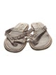 Manolo Blahnik Leather Whipstitch Trim Flip Flops