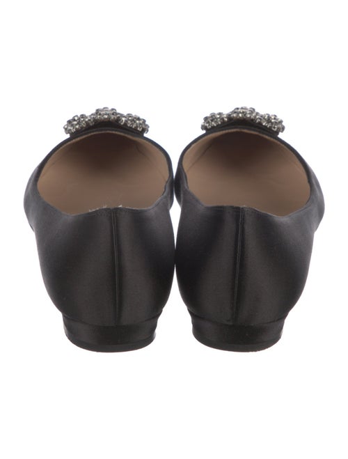Manolo Blahnik Satin Crystal Embellishments Flats