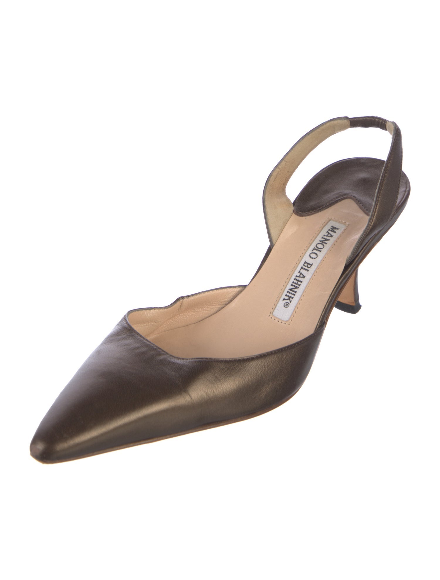 Manolo Blahnik Leather Slingback Pumps