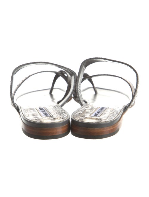 Manolo Blahnik Snakeskin Animal Print Slides