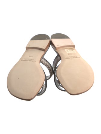 Manolo Blahnik Snakeskin Animal Print Slides