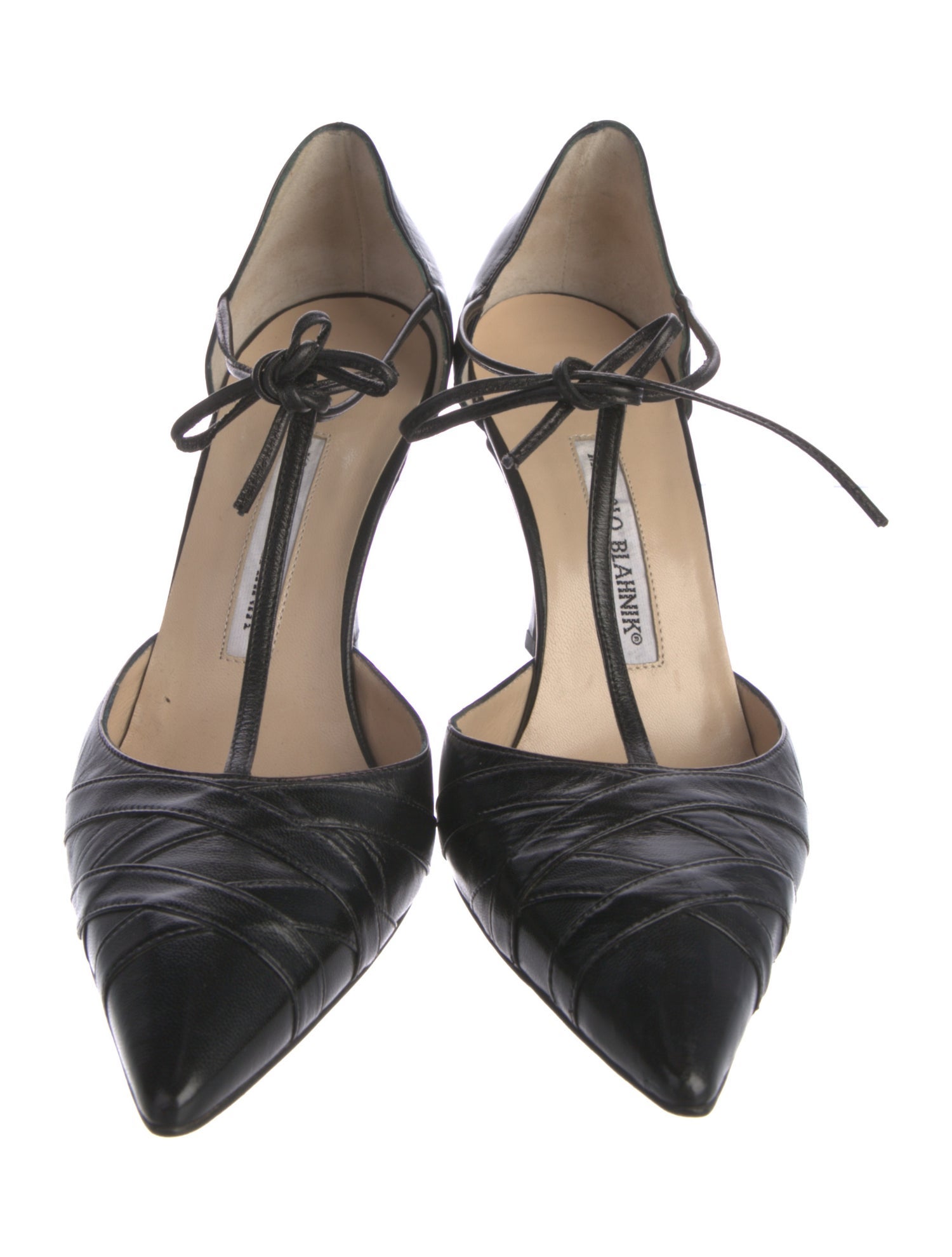 Manolo Blahnik Leather T-Strap Pumps