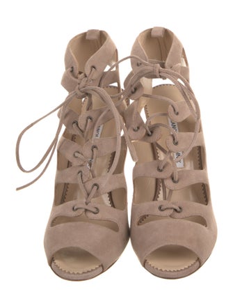 Manolo Blahnik Suede Gladiator Sandals