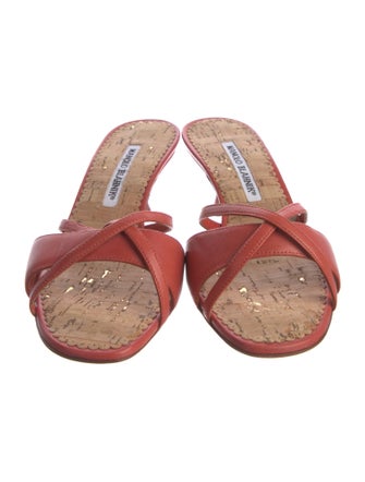 Manolo Blahnik Leather Slides