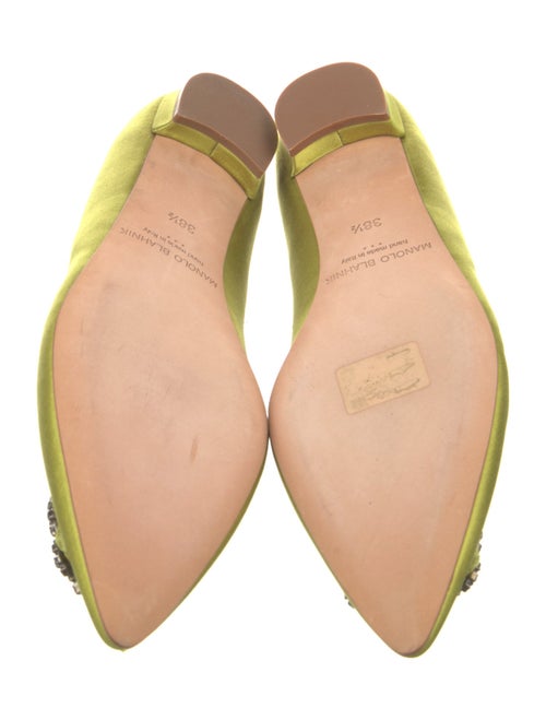Manolo Blahnik Satin Crystal Embellishments Flats