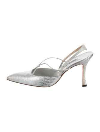 Manolo Blahnik Leather Slingback Pumps