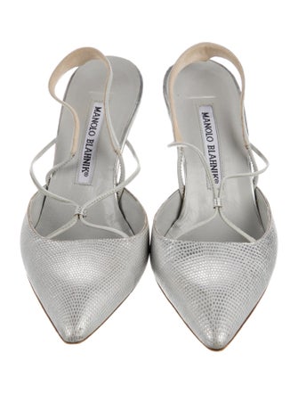 Manolo Blahnik Leather Slingback Pumps