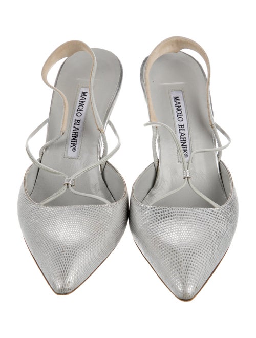 Manolo Blahnik Leather Slingback Pumps