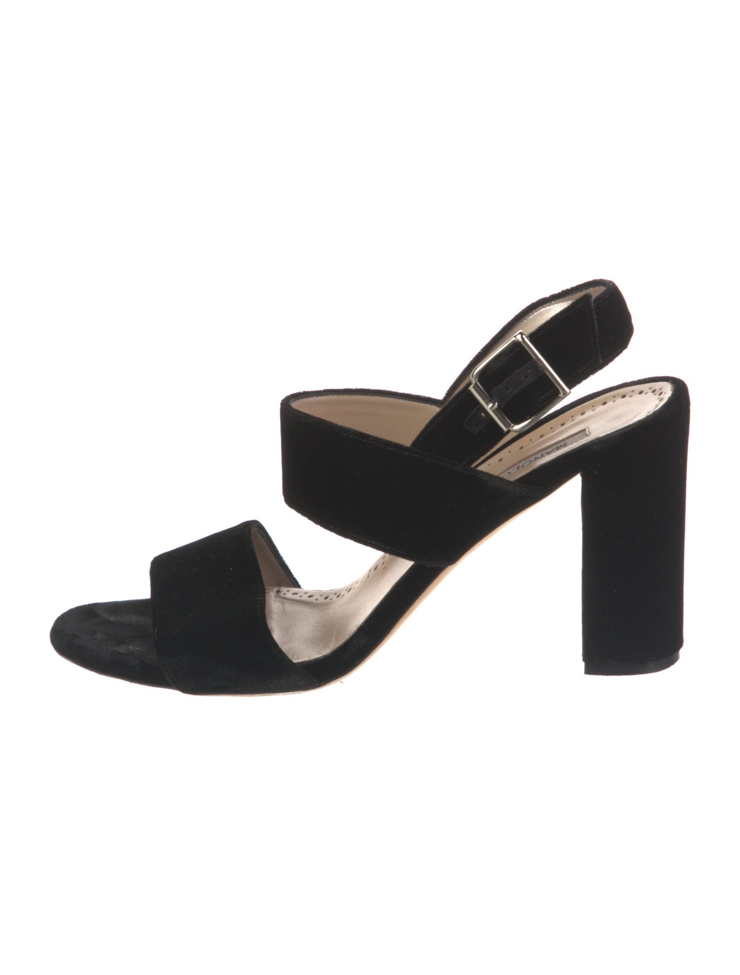 Manolo Blahnik Velvet Slingback Sandals