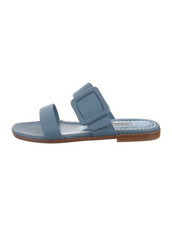 Manolo Blahnik Leather Slides