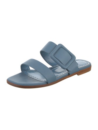 Manolo Blahnik Leather Slides