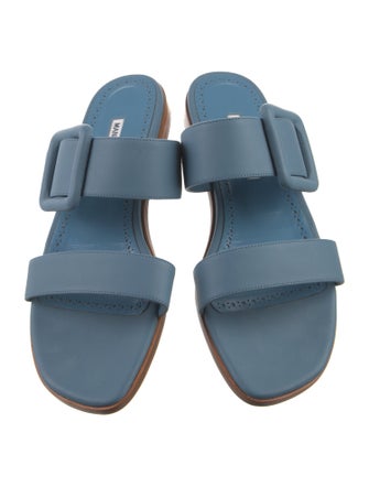 Manolo Blahnik Leather Slides