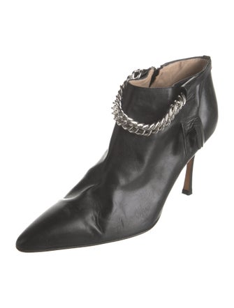 Manolo Blahnik Leather Chain-Link Accents Boots