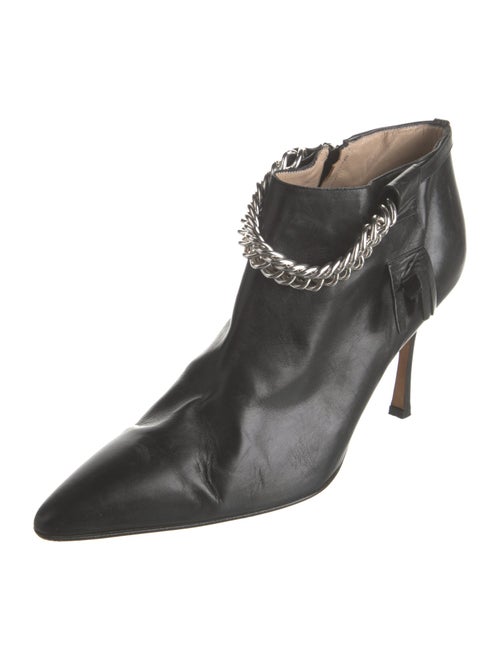 Manolo Blahnik Leather Chain-Link Accents Boots