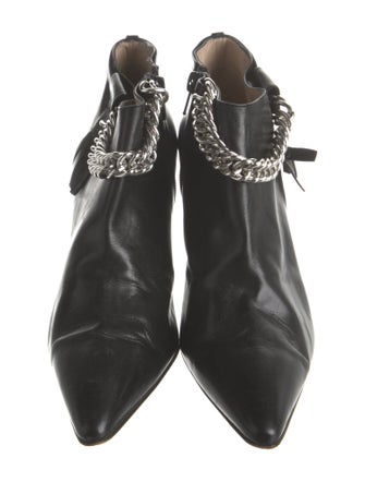 Manolo Blahnik Leather Chain-Link Accents Boots