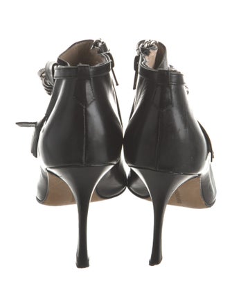 Manolo Blahnik Leather Chain-Link Accents Boots