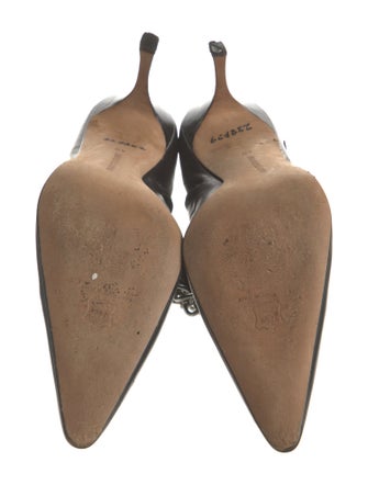 Manolo Blahnik Leather Chain-Link Accents Boots