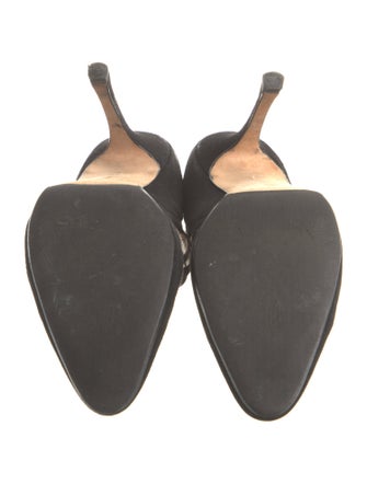 Manolo Blahnik Suede T-Strap Pumps