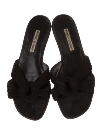 Manolo Blahnik Suede Slides