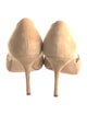 Manolo Blahnik Suede Scalloped Accent D'Orsay Pumps