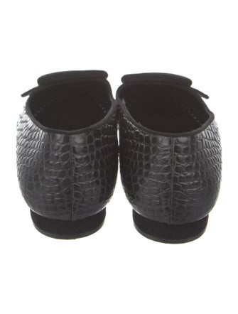 Manolo Blahnik Embossed Leather Flats