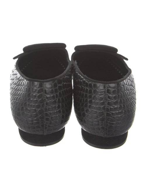 Manolo Blahnik Embossed Leather Flats