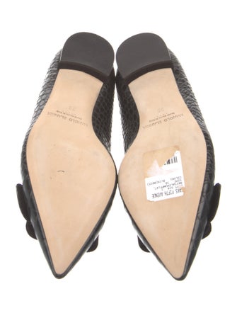 Manolo Blahnik Embossed Leather Flats
