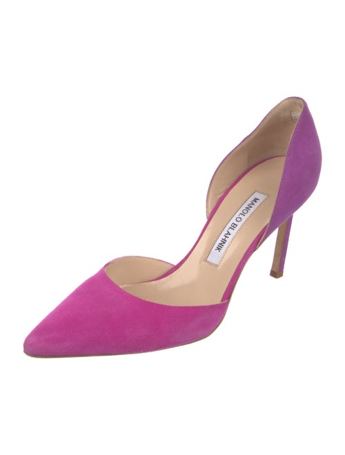 Manolo Blahnik Suede D'Orsay Pumps