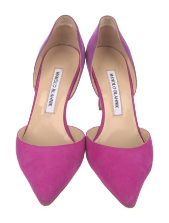 Manolo Blahnik Suede D'Orsay Pumps