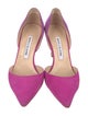 Manolo Blahnik Suede D'Orsay Pumps