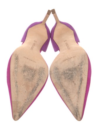 Manolo Blahnik Suede D'Orsay Pumps
