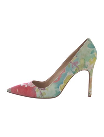 Manolo Blahnik Canvas Printed Pumps