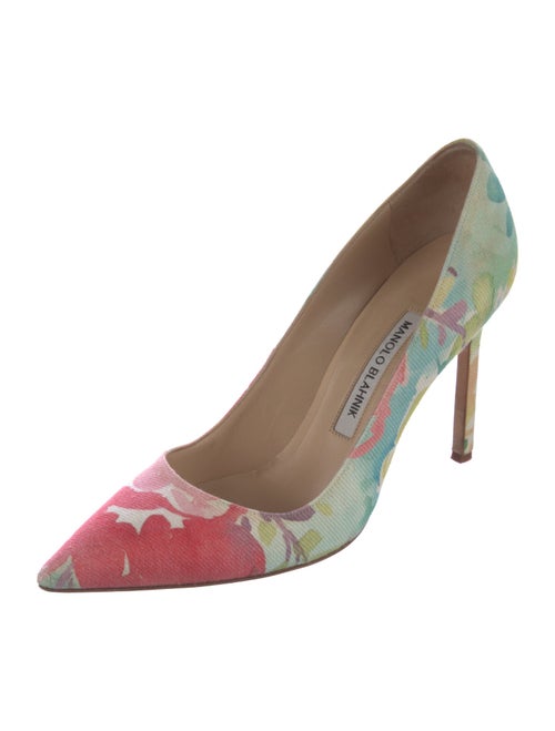 Manolo Blahnik Canvas Printed Pumps