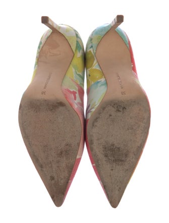 Manolo Blahnik Canvas Printed Pumps