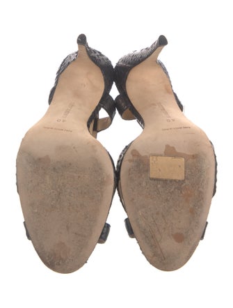 Manolo Blahnik Alligator Slingback Sandals