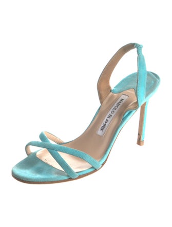 Manolo Blahnik Suede Slingback Sandals