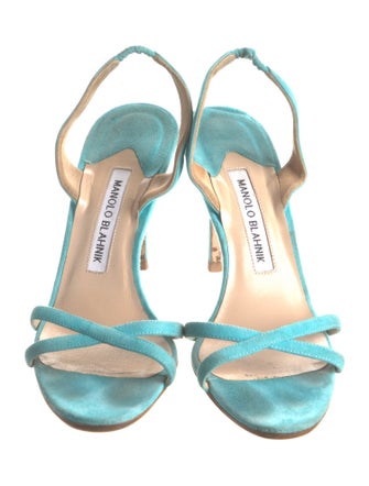 Manolo Blahnik Suede Slingback Sandals