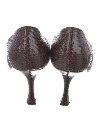 Manolo Blahnik Snakeskin Animal Print D'Orsay Pumps