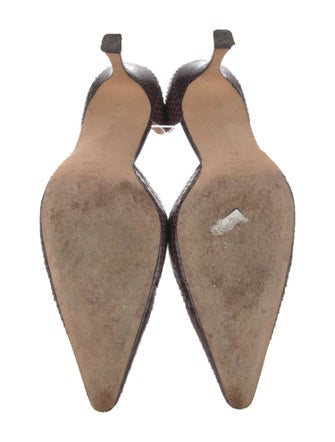 Manolo Blahnik Snakeskin Animal Print D'Orsay Pumps