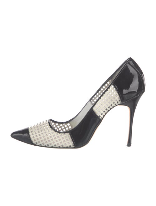 Manolo Blahnik Patent Leather Colorblock Pattern Pumps