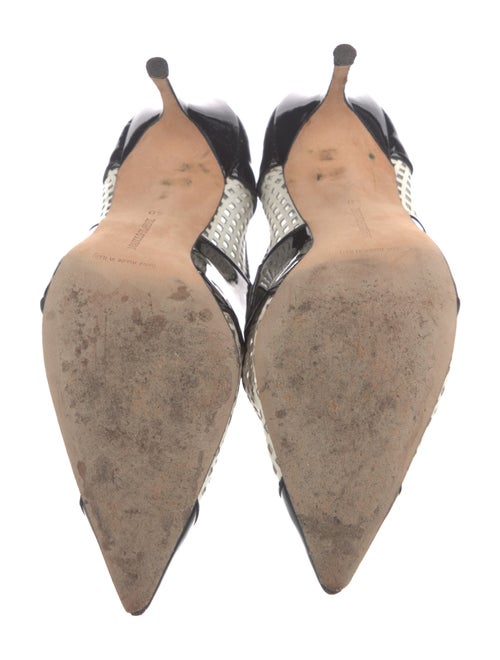Manolo Blahnik Patent Leather Colorblock Pattern Pumps