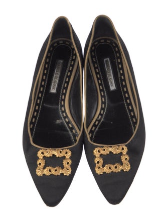 Manolo Blahnik Satin Flats