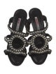 Manolo Blahnik Leather Studded Accents Slides