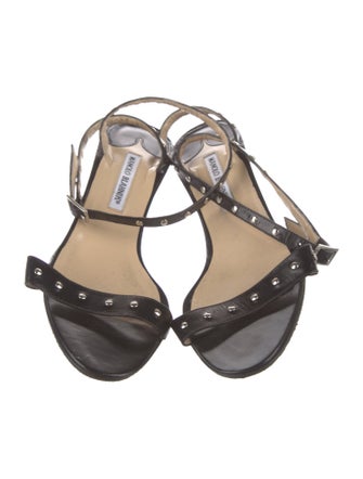 Manolo Blahnik Leather Studded Accents Sandals