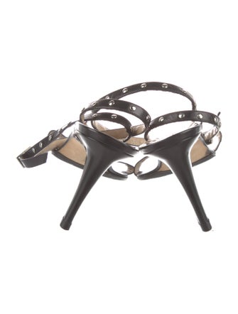 Manolo Blahnik Leather Studded Accents Sandals